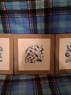 Blue Floral Framed Wall Art - Home Accents